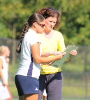Boston College 2, Quinnipiac 0Quinnipiac assistant coach Cheryl Torino Canada and head coach Becca Main look on during Friday's game vs. Boston College.