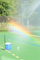 Boston College 2, Quinnipiac 0A rainbow shines on the field during halftime of Friday's game between Quinnipiac and Boston College.