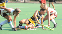 Boston College 2, Quinnipiac 0Quinnipiac's Lauren Zimniski falls to the ground in Friday's game vs. Boston College.