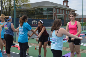 Participants of the T.A.K.E. workshop partnered up and learned self-defense techniques
