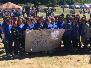 The team that raised the most money for AFSP carried the banner at the head of the pack.