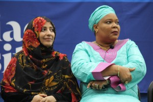 From left to right: Tawakkol Karman, Leymah Gbowee and Shirin Ebadi spoke to students about their personal struggles when trying to bring peace to their respective countries, encouraging them to be proactive within their communities.   